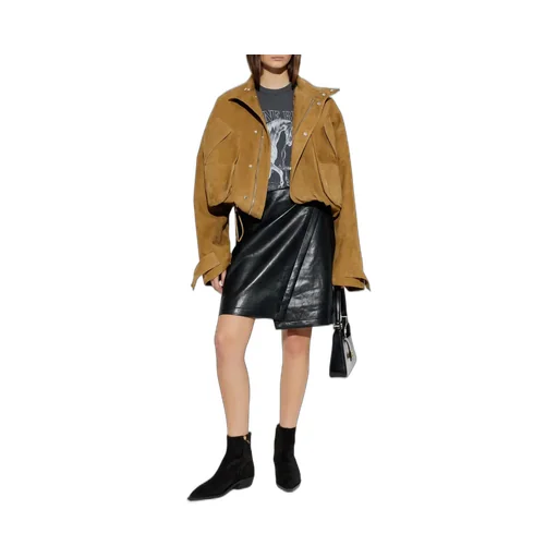 Anine Bing Leather-Trimmed Skirt