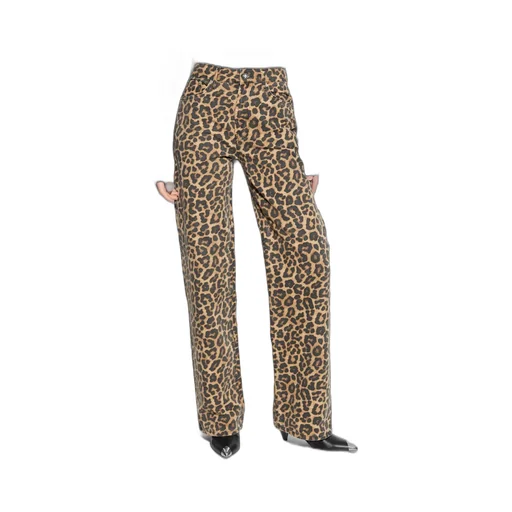 Anine Bing Hugh Leopard-Print Jeans