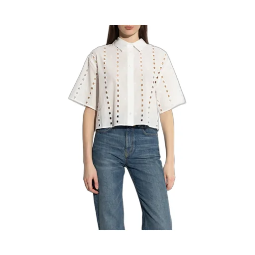 Anine Bing Lincoln Eyelet Cropped Top