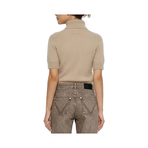 Anine Bing Cashmere Short-Sleeve Turtleneck