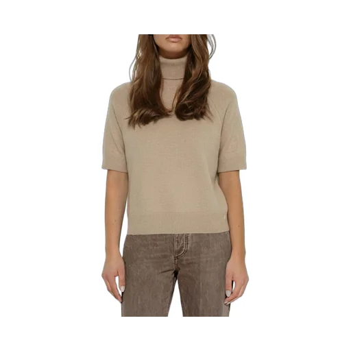 Anine Bing Cashmere Short-Sleeve Turtleneck
