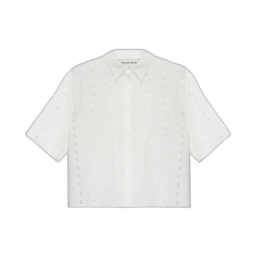 Anine Bing Lincoln Eyelet Cropped Top