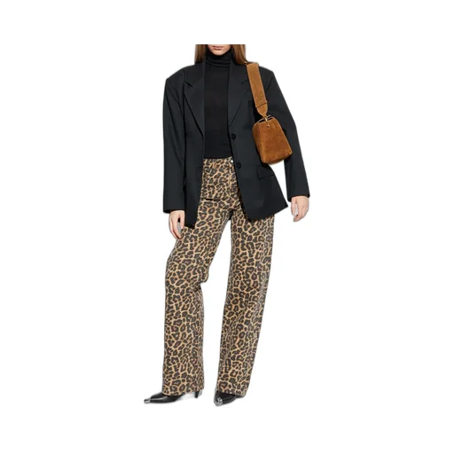 Anine Bing Hugh Leopard-Print Jeans