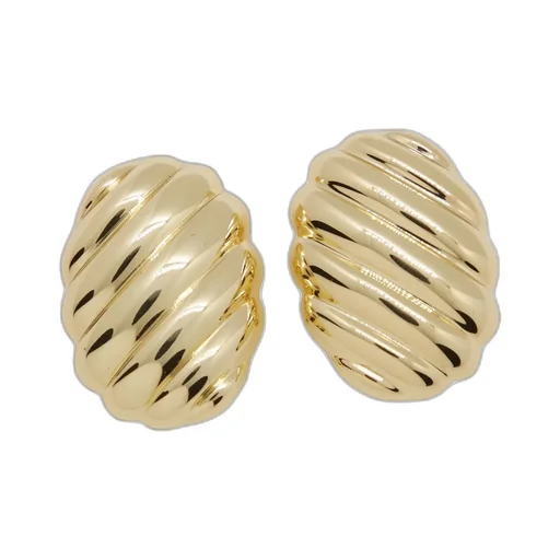 Anine Bing Ribbed Pierced Oval Earrings