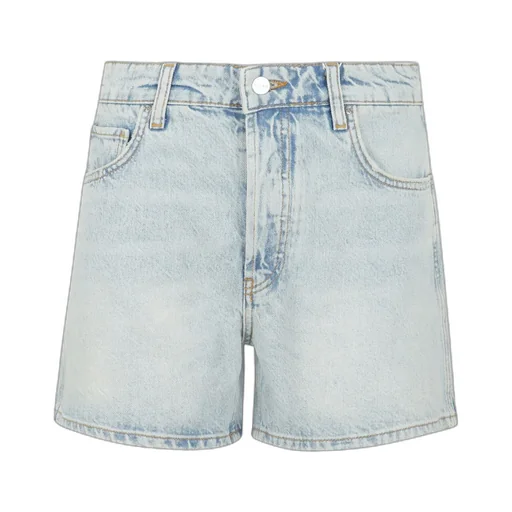 Anine Bing Dalton Logo-Patch Denim Shorts