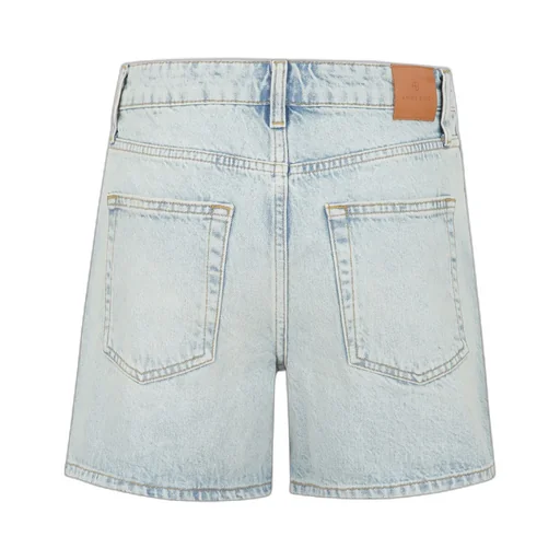 Anine Bing Dalton Logo-Patch Denim Shorts