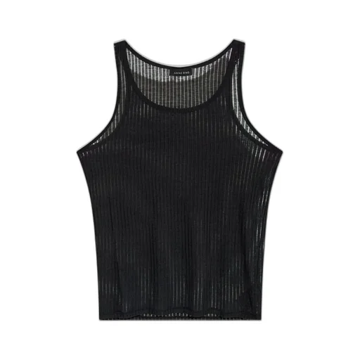 Anine Bing Eugene Ribbed Crewneck Tank Top