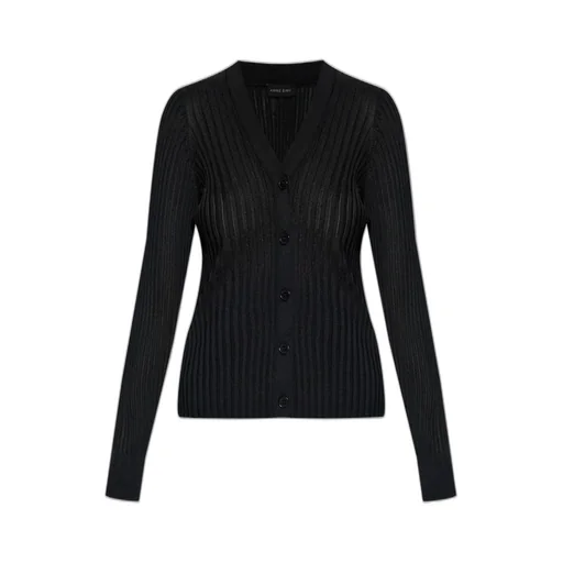 Anine Bing Matheo Ribbed V-Neck Cardigan