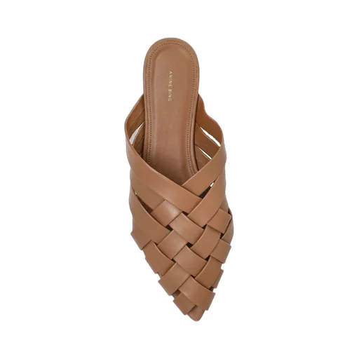 Anine Bing Eve Woven Slip On Mules