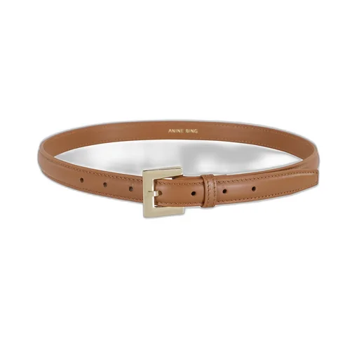 Anine Bing Nicola Stitch Detailed Square-Buckled Belt