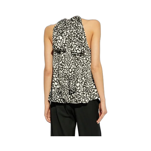 Anine Bing Brooke Haeart Printed Front-Tied Blouse