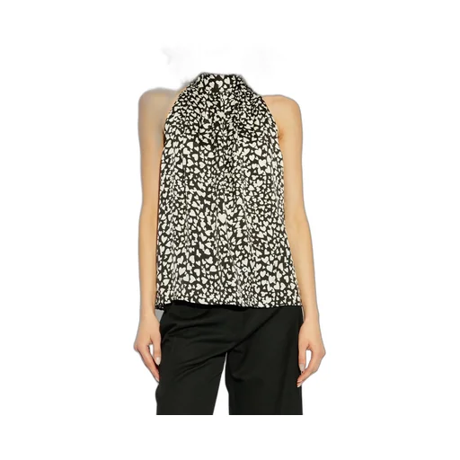 Anine Bing Brooke Haeart Printed Front-Tied Blouse
