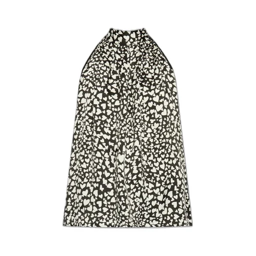 Anine Bing Brooke Haeart Printed Front-Tied Blouse