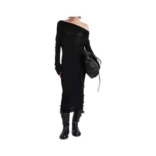 Ann Demeulemeester Barbro Dropped Shoulder Midi Knitted Dress