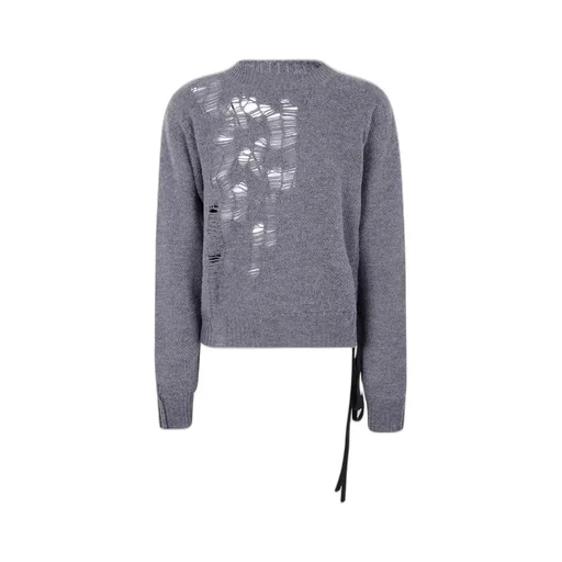 Ann Demeulemeester Distressed Crewneck Knit Sweater
