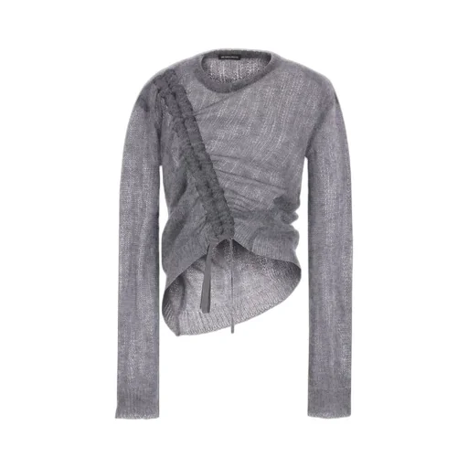 Ann Demeulemeester Drawstring Long-Sleeve Top