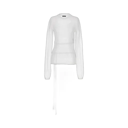 Ann Demeulemeester Blion Sheer Lace-Up Detailed Sweater