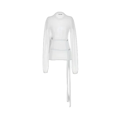 Ann Demeulemeester Blion Sheer Lace-Up Detailed Sweater