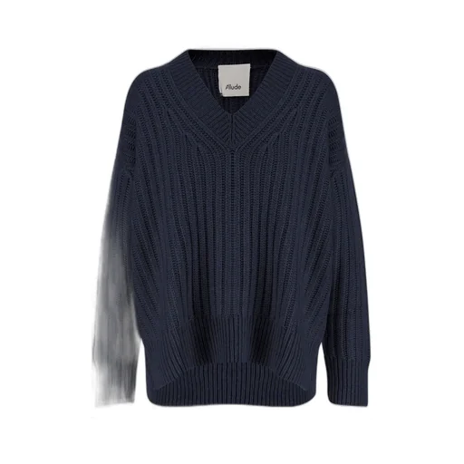 Allude Ribbed V-Neck Knitwear