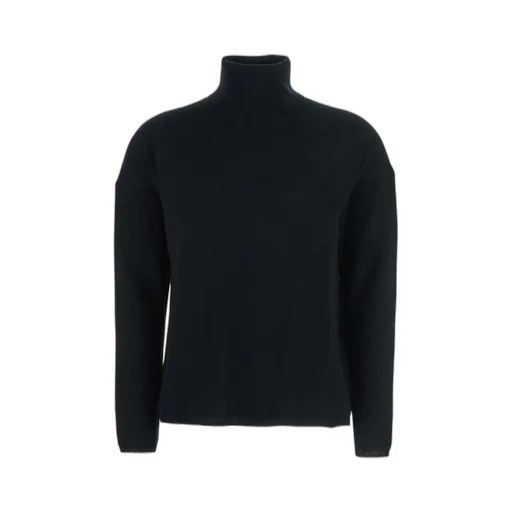 Allude High Neck Dropped Shoulder Knitwear