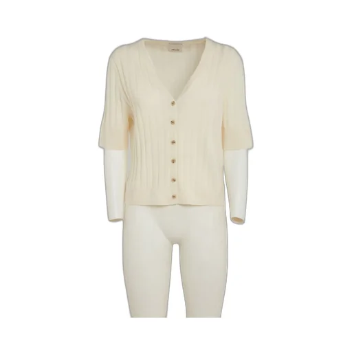 Allude Ribbed Knit Cardigan