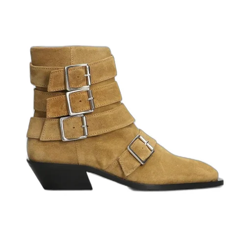 Alohas Buckle-Detailed Pointed-Toe Ankle Boots
