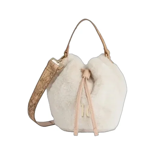Alviero Martini Faux Fur Drawstring Shoulder Bag