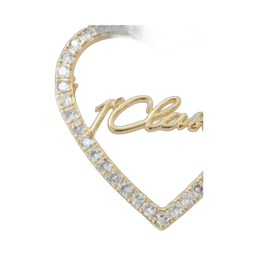 Alviero Martini Pavé Heart Logo Brooch