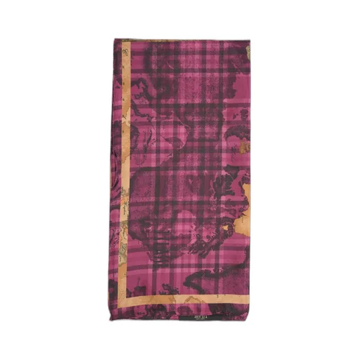 Alviero Martini Plaid Map Print Scarf