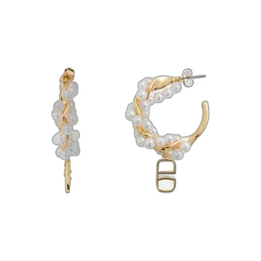 Alviero Martini Bijoux Beaded Hoop Earrings