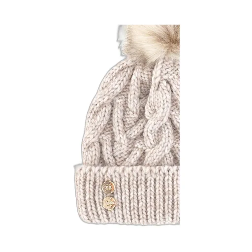 Alviero Martini Cable Knit Pom-Pom Hat