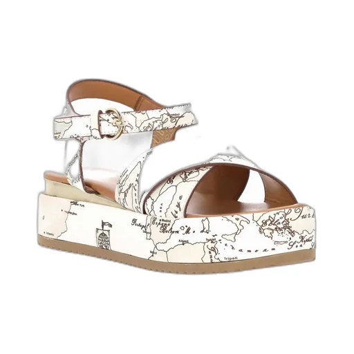Alviero Martini Map Print Platform Sandals