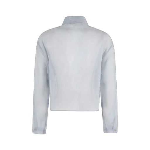 Alysi Glitter-Detail Long Sleevd Cropped Shirt