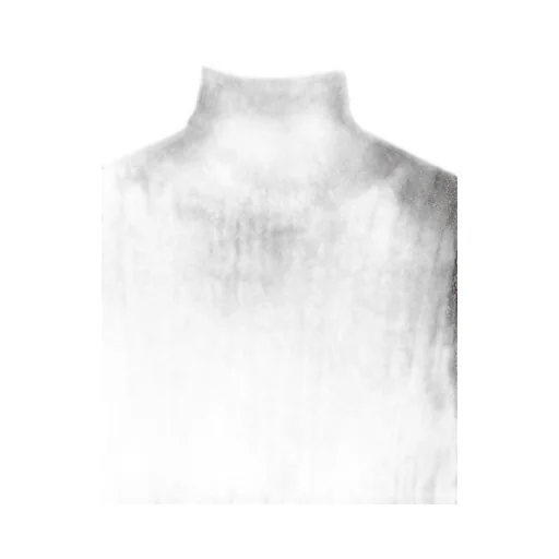 Alysi High Neck Ribbed Metallic Top