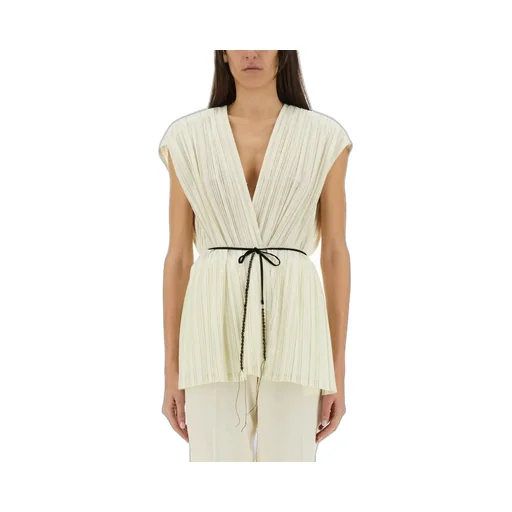 Alysi Pleated Wrap Style Jacket
