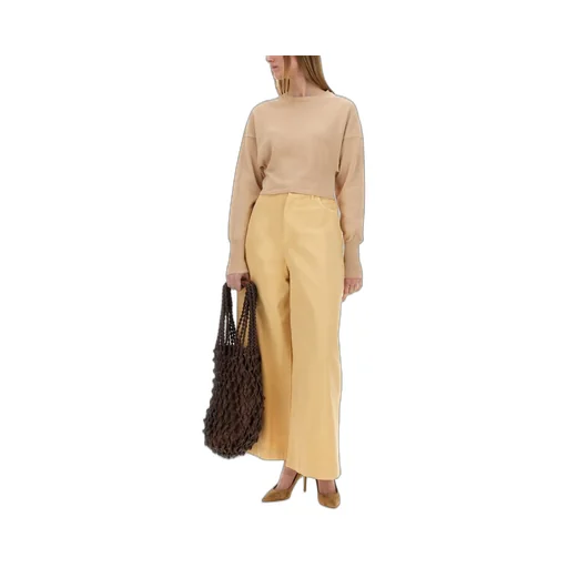 Alysi Long Sleeved Crewneck Cropped Sweater