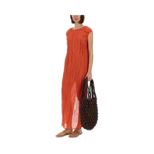 Alysi Metallic Gauze Longuette Dress