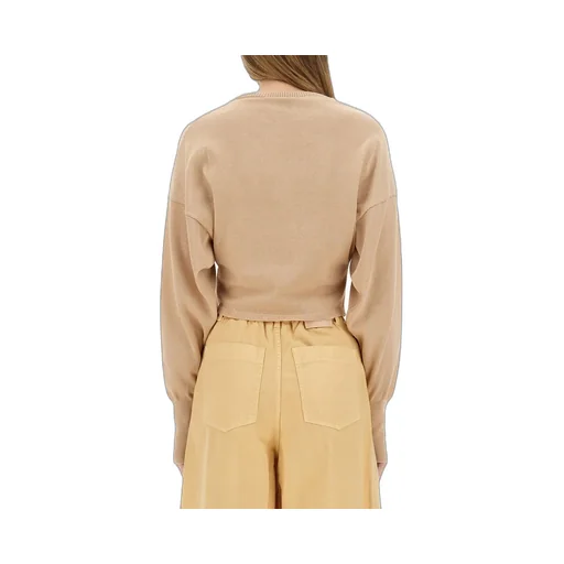 Alysi Long Sleeved Crewneck Cropped Sweater