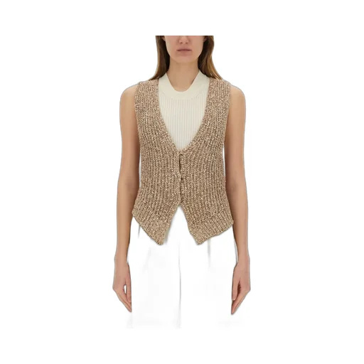 Alysi Sequin-Embellished Knitted Vest