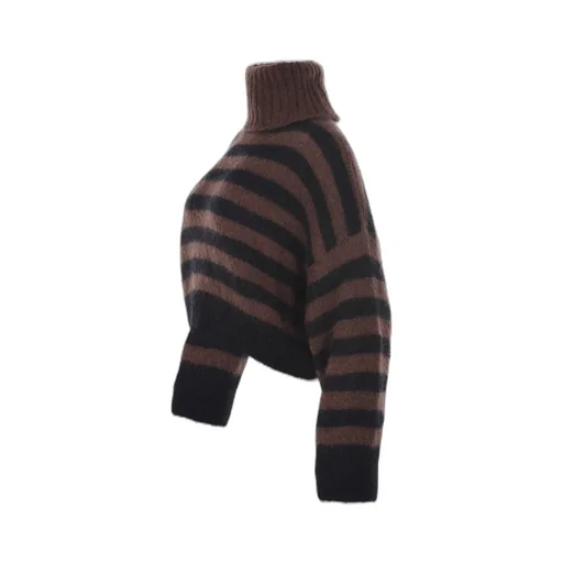 Alysi Striped Turtleneck Knitted Jumper