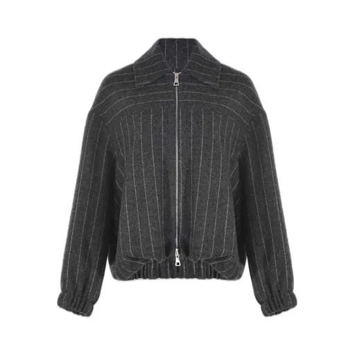 Alysi Striped Zip-Up Jacket