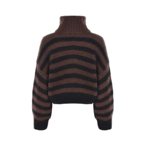 Alysi Striped Turtleneck Knitted Jumper