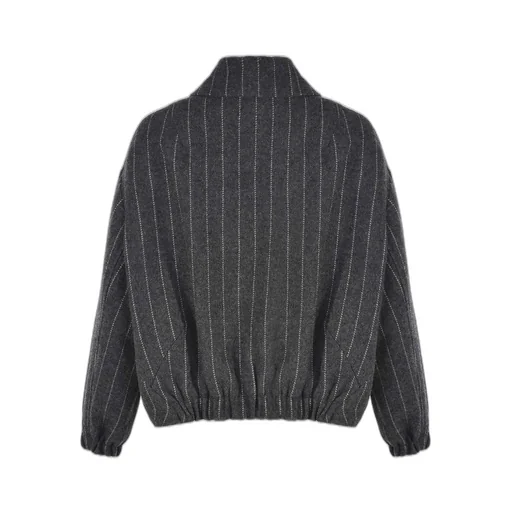 Alysi Striped Zip-Up Jacket