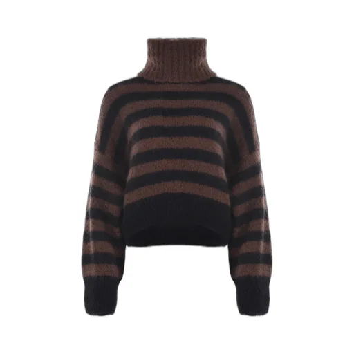 Alysi Striped Turtleneck Knitted Jumper