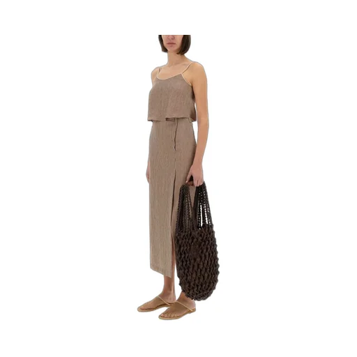 Alysi Micro Striped Longuette Skirt