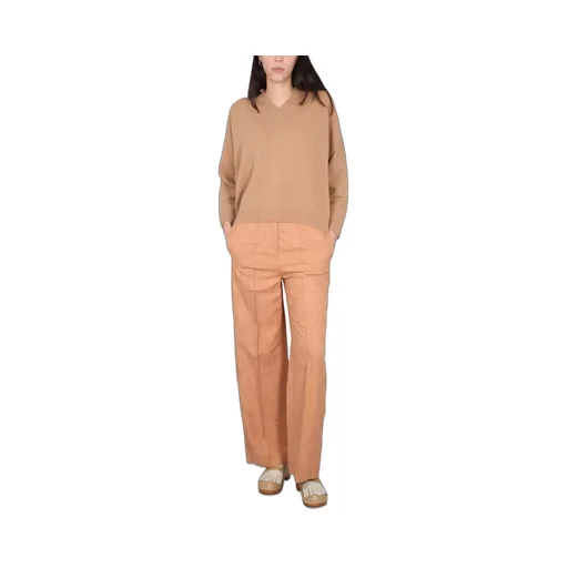 Alysi Ajoure High-Waisted Wide-Leg Trousers