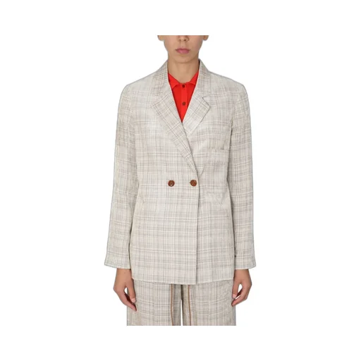 Alysi Double-Breasted Checked Blazer