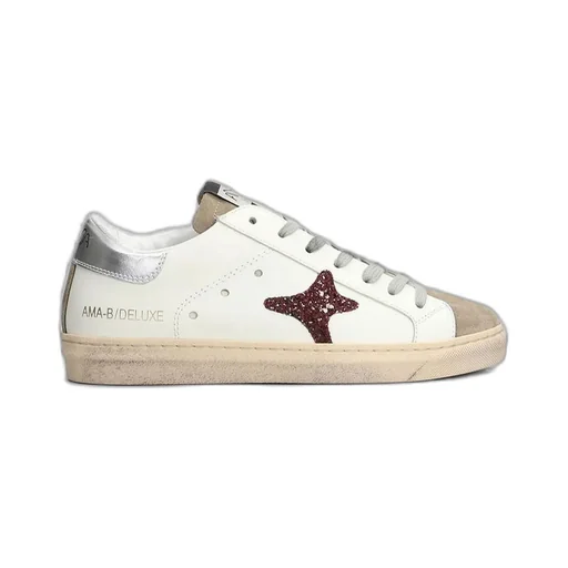 Ama Brand Glitter-Star Lace-Up Sneakers