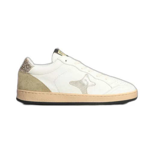 Ama Brand Glitter-Panel Star Lace-Up Sneakers