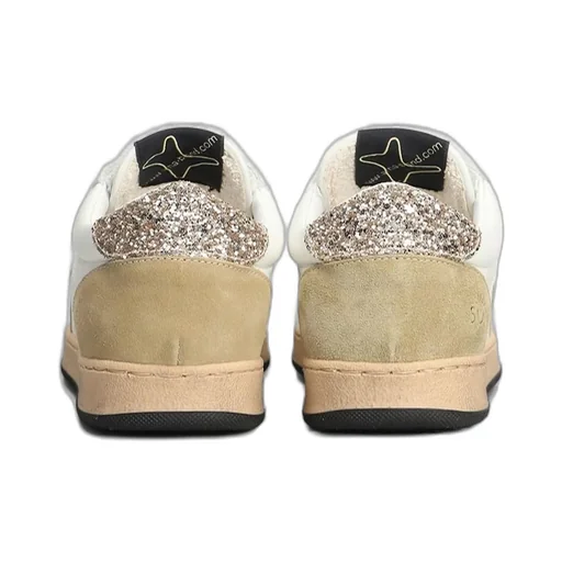 Ama Brand Glitter-Panel Star Lace-Up Sneakers